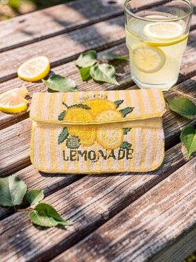 Lemonade Beaded Clutch Bag - Yellow